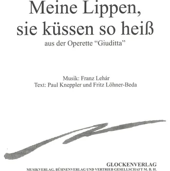 MEINE LIPPEN, SIE KÜSSEN SO HEISS by Franz Lehár / zpěv a klavír