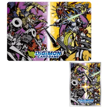Příslušenství k deskovým hrám Digimon: podložka a obaly na karty Tamer's Set PB-02