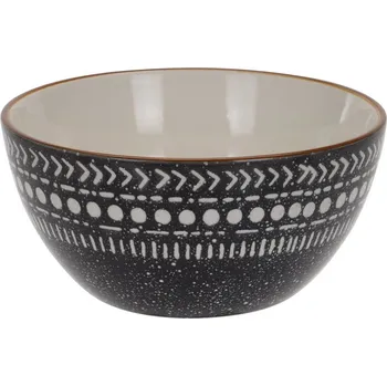 EH Excellent Houseware Keramická mísa na salát, černá se vzorem