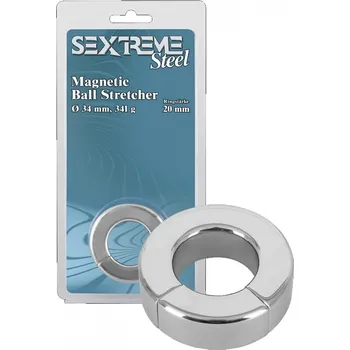 Sextreme - těžký magnetický kroužek na varlata s natahovačem (341g)