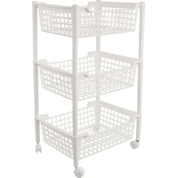 regál Orion Regál na kolečkách 3 plast bílý