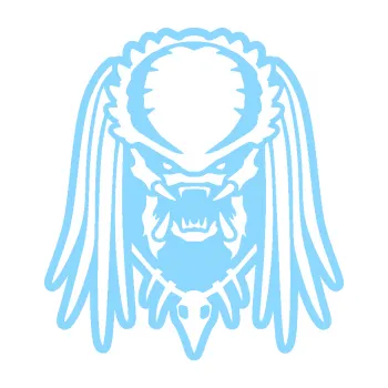 Samolepicí dekorace na vozidlo Predátor 002 (03 - světle modrá) SAMOLEPKA NA AUTO, NÁLEPKA, FÓLIE, POLEP, TUNING, VLASTNÍ TEXT, TISK, AUTOSAMOLEPKY.cz, POLEPY, OBRÁZEK, LOGO, 3D STICKERS