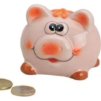 Pokladnička G. Wurm - Keramická pokladnička prasátko - Š8 x H7 x V7 cm