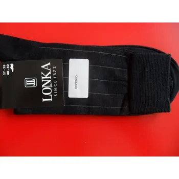 Pánské ponožky DEFEDUO-pánské ponožky LONKA černé 41-42(27-28) (luxusní pánské ponožky z mercerované bavlny)