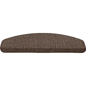 Nášlap na schod Hnědý kobercový půlkruhový nášlap na schody Imola - 25 x 65 cm