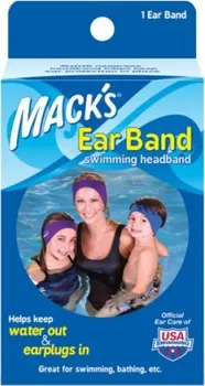 Plavecká čepice Mack's Ear Band čelenka fialovo-modrá