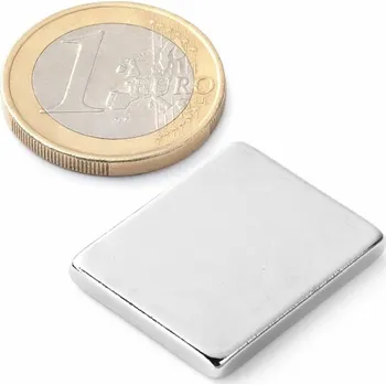 Dekorativní magnet SOLLAU Neodymový magnet hranol 25x20x3 mm, N38, poniklovaný