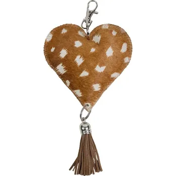Klíčenka srdce Jelen z hovězí kůže - 10*3*19cm
