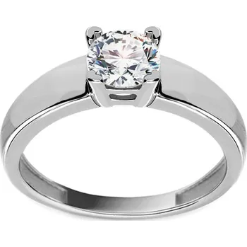 Prsten Zlatý zásnubní prsten se zirkonem Evelyn white IZ11283A + dárkové balení LUXUS zdarma