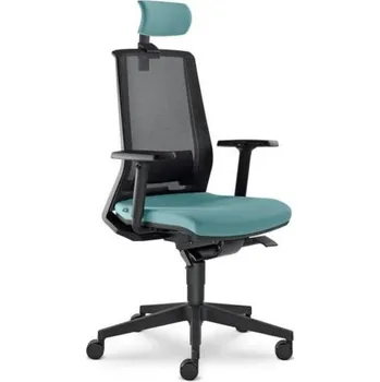 Židle kancelářská Look 270-AT, hlavová opěrka, modrá