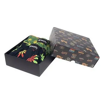 Trenýrky Meatfly pánské trenýrky Agostino Leafs Gift Pack | Černá | Velikost XL