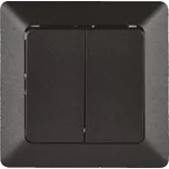 Emos Vypínač č. 5B 6+6 schodišťový dvojitý Emos, antracit