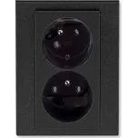 Dvojzásuvka ABB Levit M 5513H-C02357 63 onyx/kouřová černá