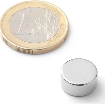 Dekorativní magnet SOLLAU Neodymový magnet válec D&nbsp;12x6 mm, Neodym, N45, poniklovaný