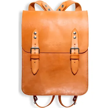 Eggo Bateson kožená brašna - batoh Oranžová