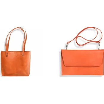 Eggo akční set kožená kabelka a psaníčko Oranžová