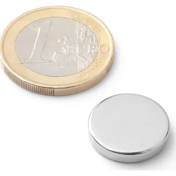 Dekorativní magnet SOLLAU Neodymový magnet válec D&nbsp;16x3 mm, Neodym, N38, poniklovaný
