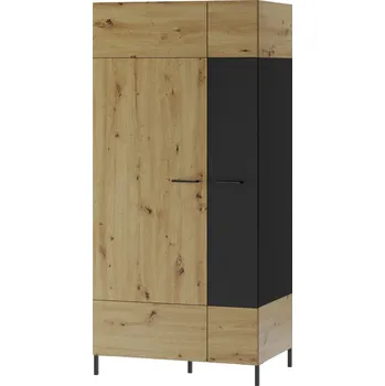 Obývací stěna Šatní skříň LUCAS 70 dub artisan/černá mat