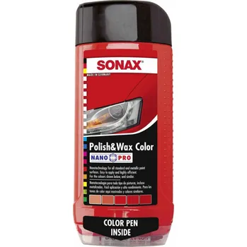 Autovosk SONAX NanoPro barevná leštěnka s opravnou tužkou červená 500 ml