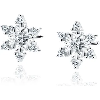 Náušnice Olivie SNĚHOVÁ VLOČKA 5280 Stříbrné náušnice
