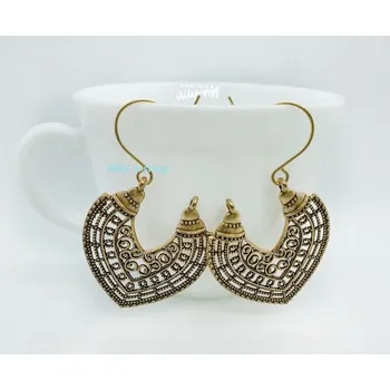 Náušnice Turecké náušnice filigrány s patinou - Zlatá