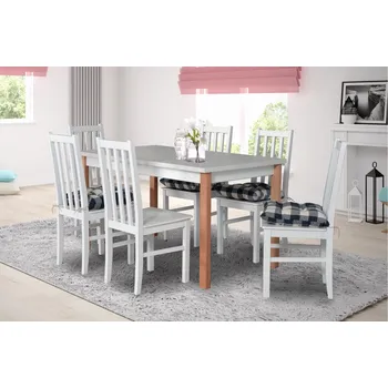 Jídelní set Jídelní set 6+1 Zachary - Dřevo Vyberte Moření:: Komplet grandson