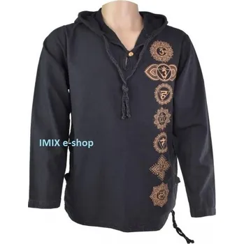 Pánská mikina Pánská mikina Etno obrázek Čakry - černá vel.XXL