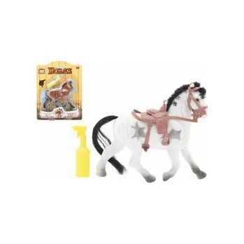 Kůň fliška 16cm se sedlem s doplňkem 3 barvy na kartě