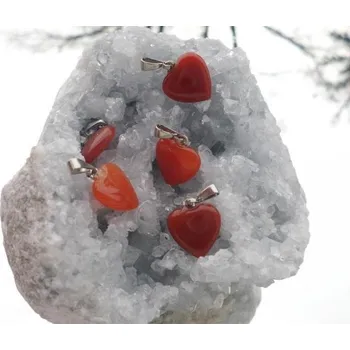 Přívěsek KARNEOL přívěšek - srdíčko 15 mm