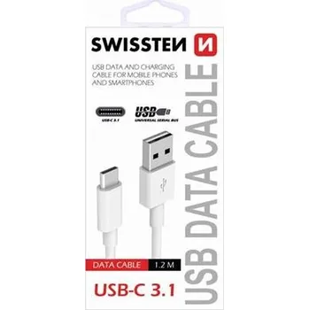 Datový kabel Swissten71504400 USB/USB-C 3.1, 1,5m, bílý