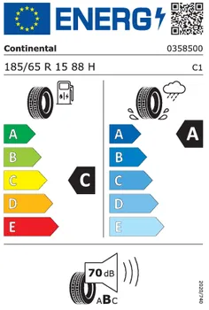 Energetický štítek letní osobní pneumatiky Continental PremiumContact 6 185/65 R15 88 H