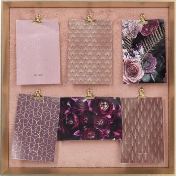 Nástěnná růžovo - zlatá tabule na fotografie - 40*1*40cm