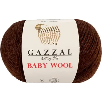 Příze Příze Baby Wool 807 tmavě hnědá Gazzal