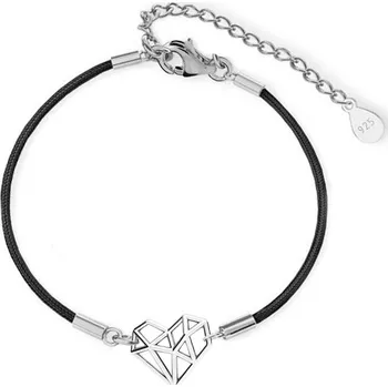 Náramek NUBIS® Stříbrný náramek srdce geometrické - SX002-K