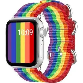 Řemínek na hodinky Nylonový řemínek s kovovými přezkami pro Apple Watch 42mm / 41mm / 40mm / 38mm - duhový