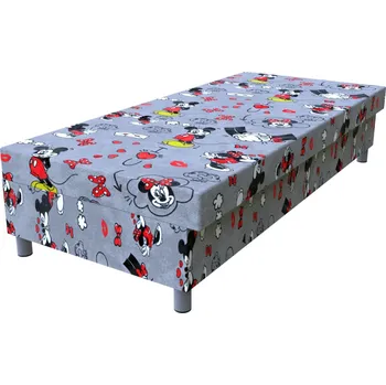 Postel Válenda Mickey červená lamelová s HR matrací na nohách