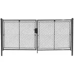 Brána zahradní dvoukřídlá 100 x 360 cm, výplet pletivo, FAB, antracit