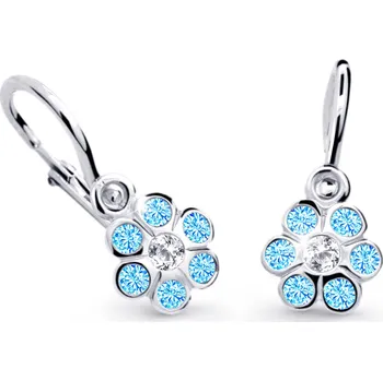 Náušnice Cutie Jewellery Dětské náušnice z bílého zlata C1737B-Světle modrá