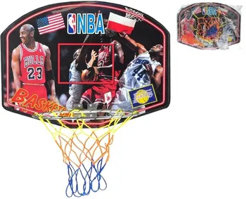 Basketbalový koš MikiFun Dětská dřevěná košíková na desce velká