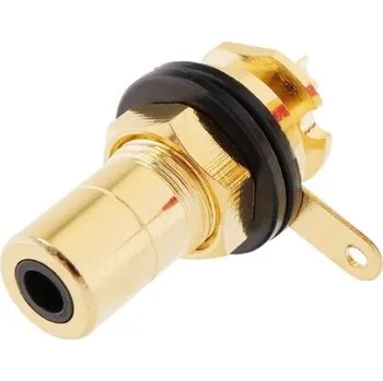 Audio kabel CMC 816u RCA cinch pozlacený konektor, do panelu, samice barevná varianta Černá