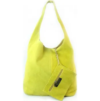 Kabelka Kabelka z broušené kůže Vera Pelle W456GL žlutá