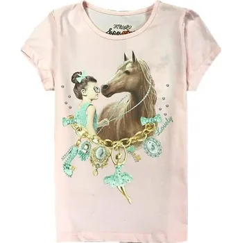 Dívčí tričko Dětské tričko světle růžové vel.104