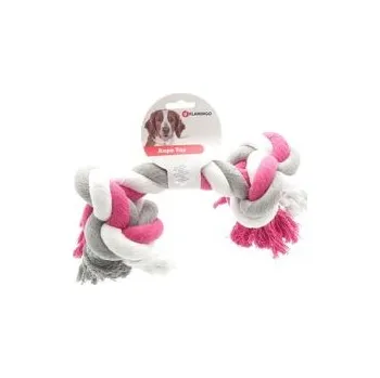 Hračka pro psa Flamingo hračka pro psa Jumbo 2 uzle bavlna 43 cm 660 g šedo-bílo-růžová