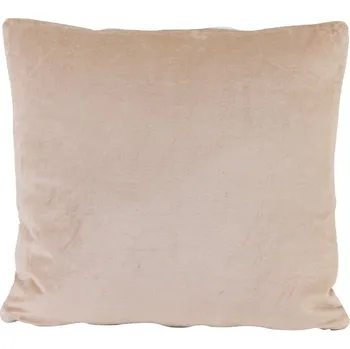 Polštář Béžovo růžový sametový čtvercový polštář Daloa - 50*50 cm
