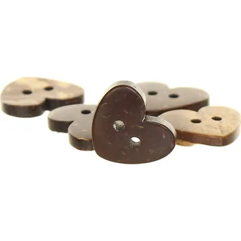 Knoflík Kokosový knoflík srdíčko 15mm