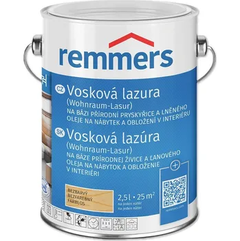 barva a nátěr na dřevo 2,5 l Remmers Vosková lazura (Wohnraum - Lasur), antická šedá (Vosková lazura pro interiéry vhodná i do koupelen a vlhkých prostor)