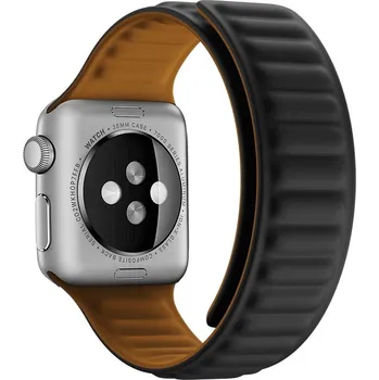 Ostatní příslušenství k chytrým hodinkám eses Silikonový magnetický řemínek pro Apple Watch - Černý 42mm, 44mm, 45mm, 49mm