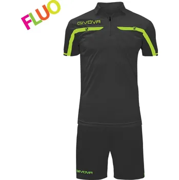 Givova Kit Director sportovní komplet pro rozhodčí L, tmavě šedá / neonová zelená