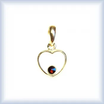 Přívěsek Český granát žluté zlato