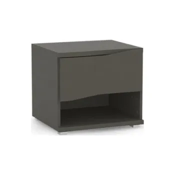 Noční stolek Noční stolek REA Wave 1 jednozásuvkový - graphite